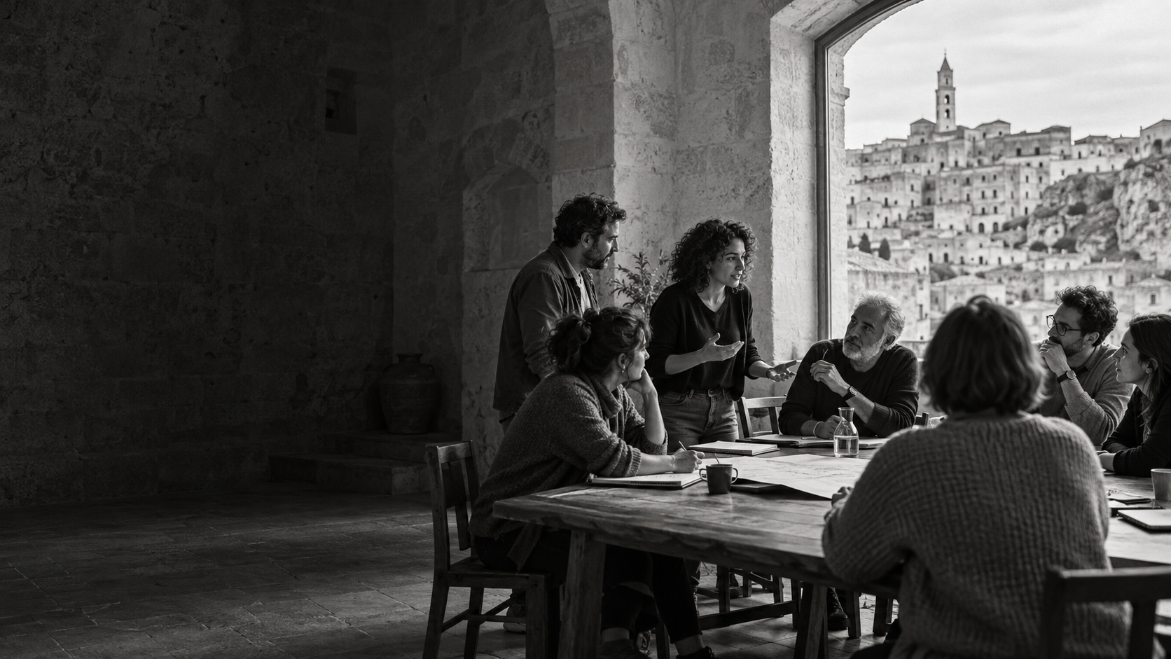 Persone riunite in assemblea a Matera